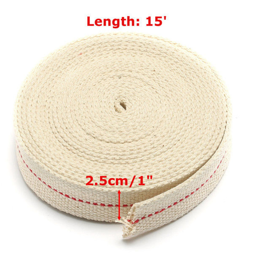 Picture of 1 Inch Flat 15 Foot Cotton Wick For Oil Lamps and Lanterns 4.5M Length